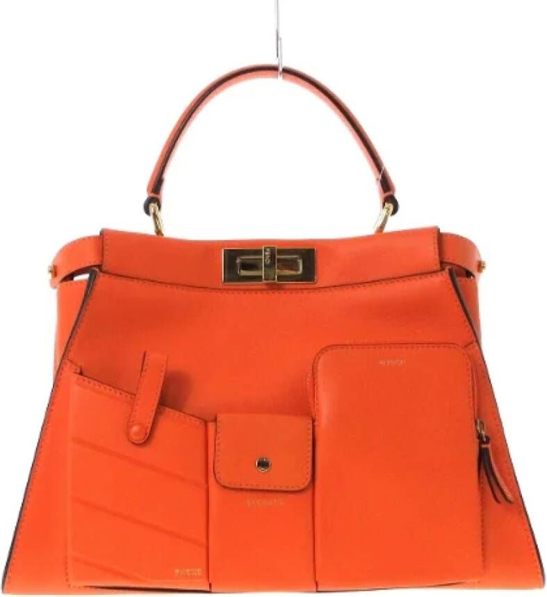 Fendi Vintage Pre-owned Leather handbags Oranje Dames