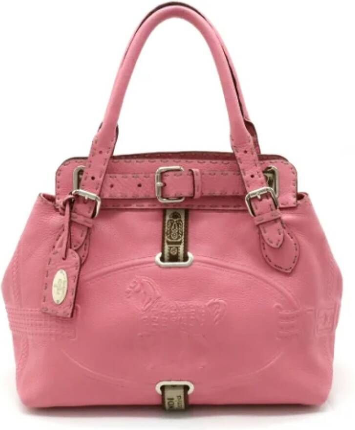 Fendi Vintage Pre-owned Leather handbags Roze Dames