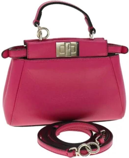 Fendi Vintage Pre-owned Leather handbags Roze Unisex