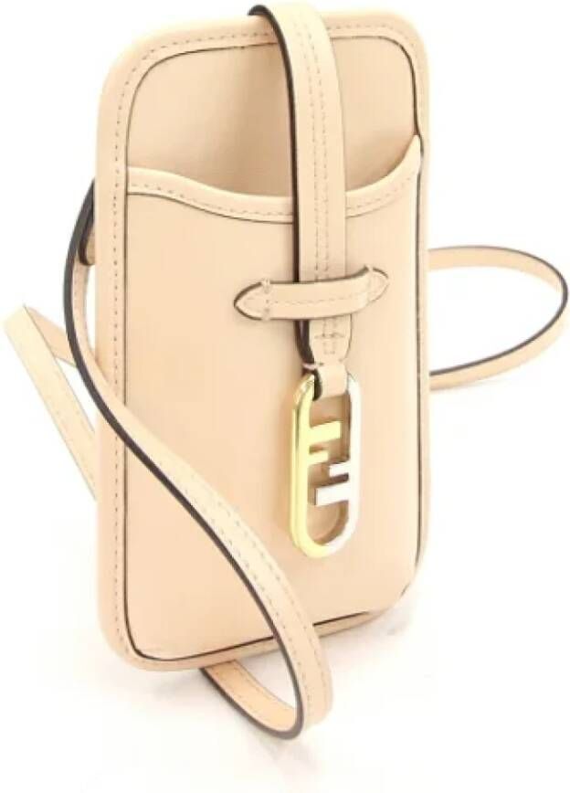Fendi Vintage Pre-owned Leather home-office Beige Dames