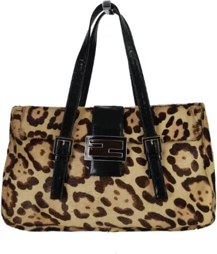 Fendi Vintage Pre-owned Leather shoulder-bags Beige Dames
