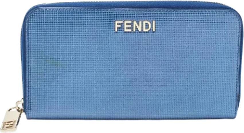 Fendi Vintage Pre-owned Leather wallets Blauw Dames