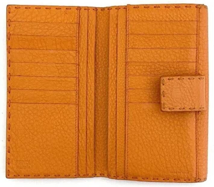 Fendi Vintage Pre-owned Leather wallets Oranje Dames