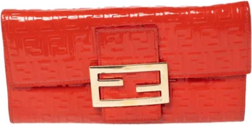 Fendi Vintage Pre-owned Leather wallets Oranje Dames