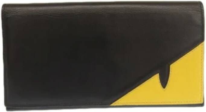 Fendi Vintage Pre-owned Leather wallets Zwart Dames