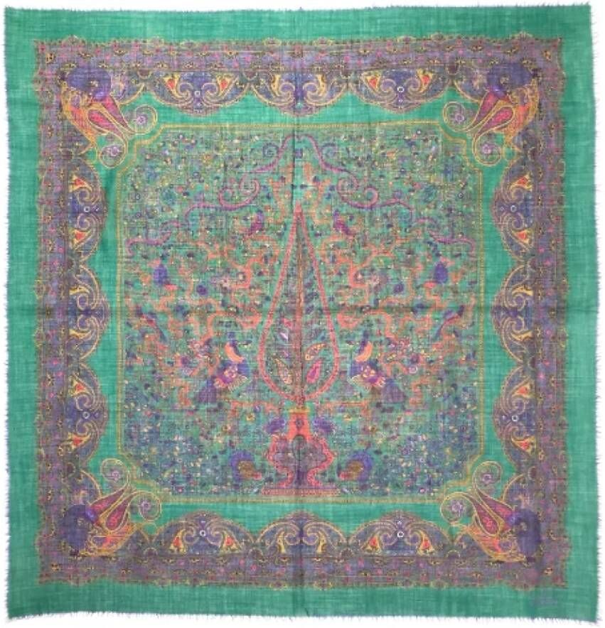 Fendi Vintage Pre-owned Linen scarves Blauw Dames