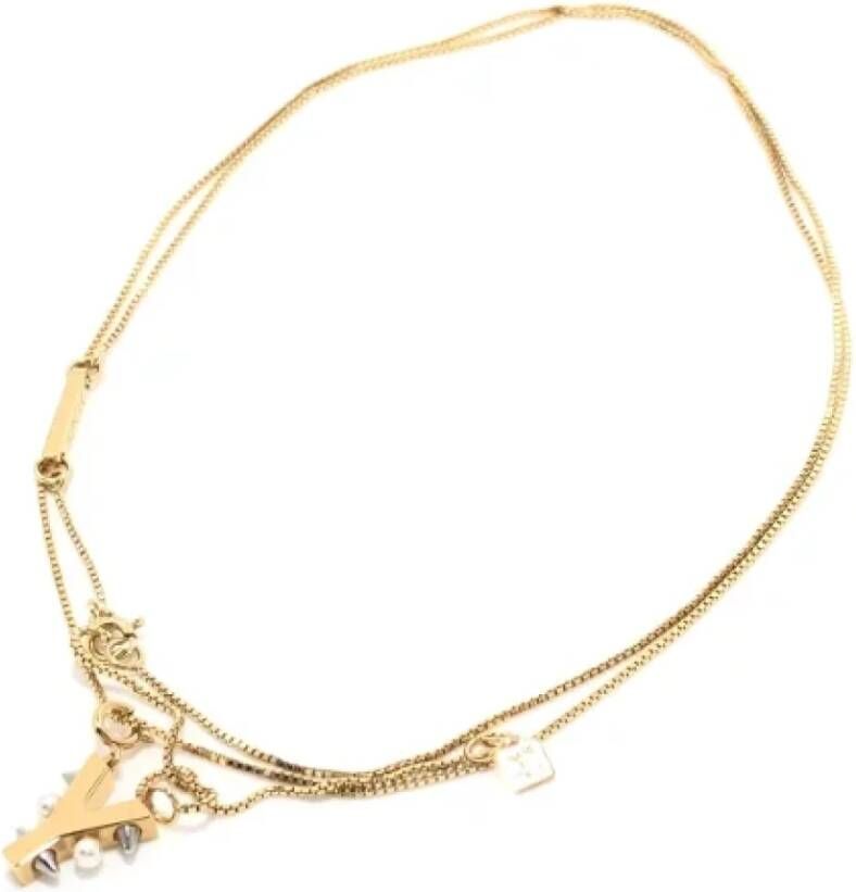 Fendi Vintage Pre-owned Metal necklaces Geel Dames