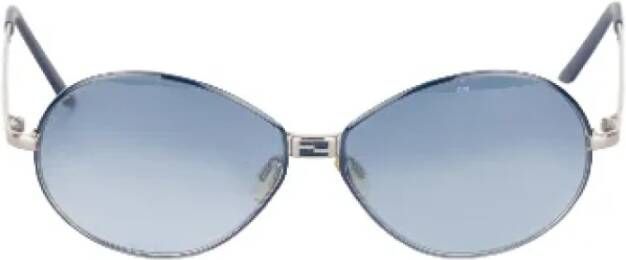 Fendi Vintage Pre-owned Metal sunglasses Blauw Dames