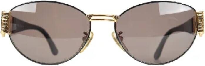 Fendi Vintage Pre-owned Metal sunglasses Bruin Dames