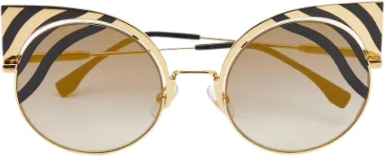 Fendi Vintage Pre-owned Metal sunglasses Geel Dames