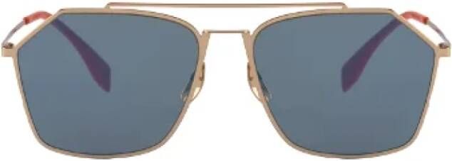 Fendi Vintage Pre-owned Metal sunglasses Oranje Dames