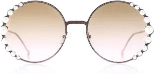 Fendi Vintage Pre-owned Metal sunglasses Roze Dames