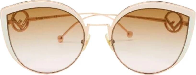 Fendi Vintage Pre-owned Metal sunglasses Roze Dames