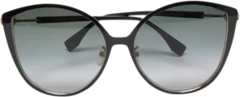 Fendi Vintage Pre-owned Metal sunglasses Zwart Unisex