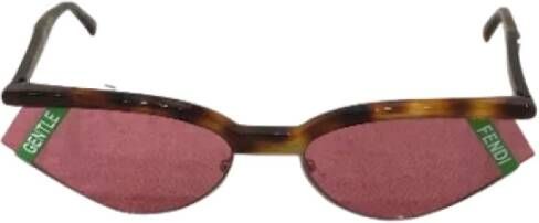 Fendi Vintage Pre-owned Plastic sunglasses Roze Dames