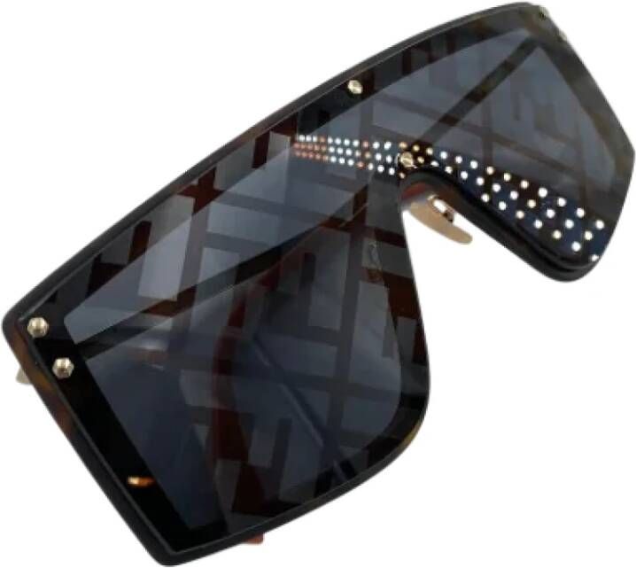 Fendi Vintage Pre-owned Plastic sunglasses Zwart Unisex