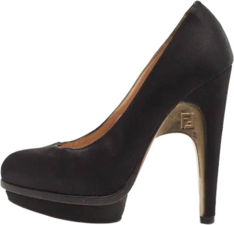 Fendi Vintage Pre-owned Satin heels Zwart Dames