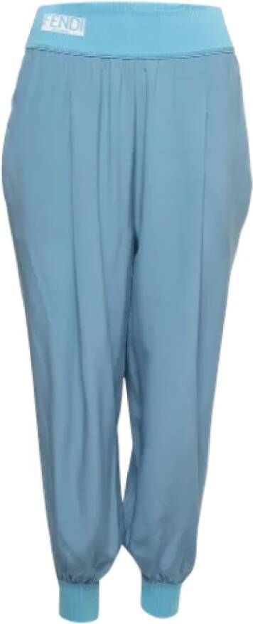 Fendi Vintage Pre-owned Silk bottoms Blauw Dames