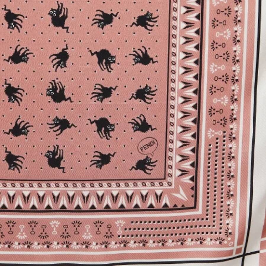 Fendi Vintage Pre-owned Silk scarves Roze Dames