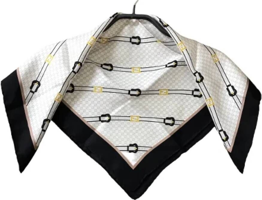 Fendi Vintage Pre-owned Silk scarves Wit Dames