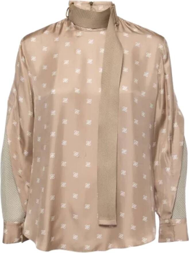 Fendi Vintage Pre-owned Silk tops Beige Dames