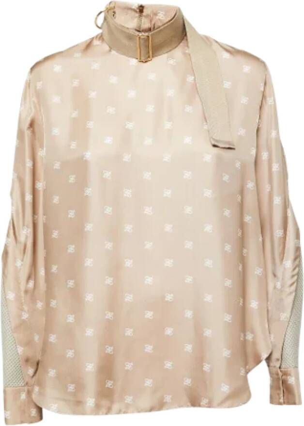 Fendi Vintage Pre-owned Silk tops Beige Dames