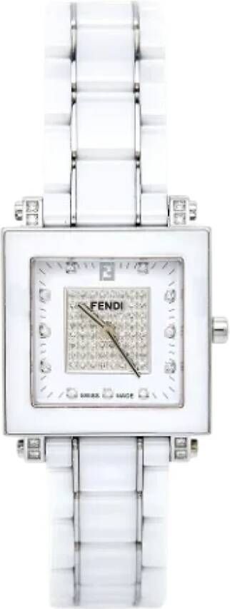 Fendi Vintage Pre-owned Stainless Steel watches Wit Dames