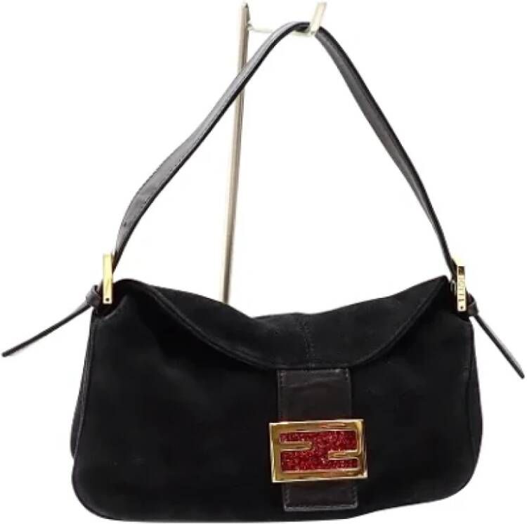 Fendi Vintage Pre-owned Suede fendi-bags Zwart Dames