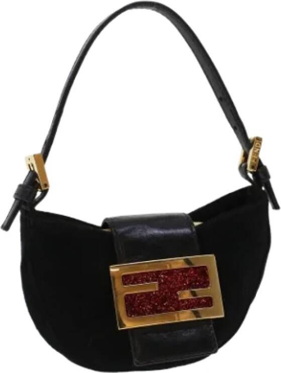 Fendi Vintage Pre-owned Suede handbags Zwart Dames