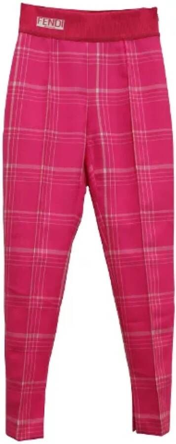 Fendi Vintage Pre-owned Wool bottoms Roze Dames