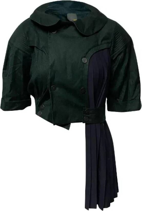 Fendi Vintage Pre-owned Wool outerwear Groen Dames