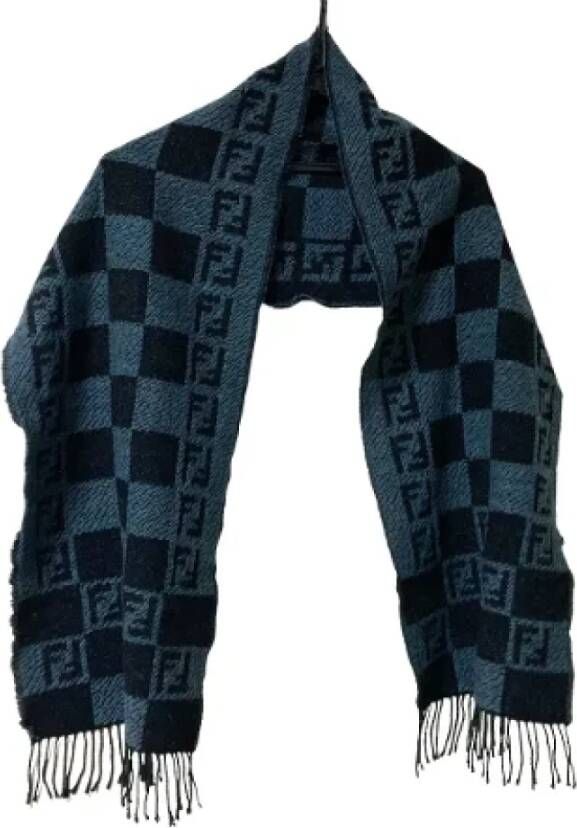 Fendi Vintage Pre-owned Wool scarves Blauw Dames