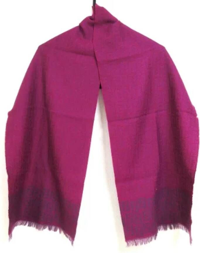 Fendi Vintage Pre-owned Wool scarves Paars Dames