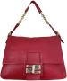 Fendi Vintage Preated Big Mamma Baguette Rood Dames - Thumbnail 1