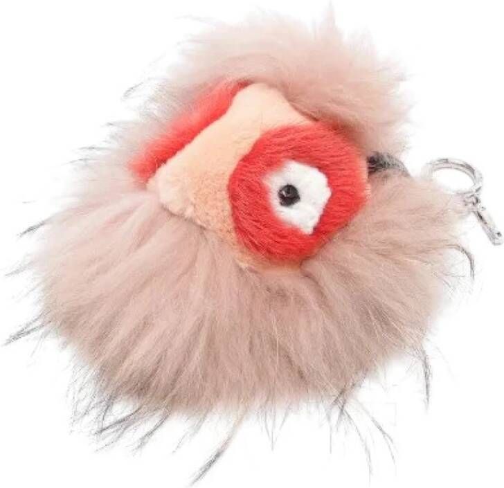Fendi Vintage Preated Bur Keyhouders Roze Dames