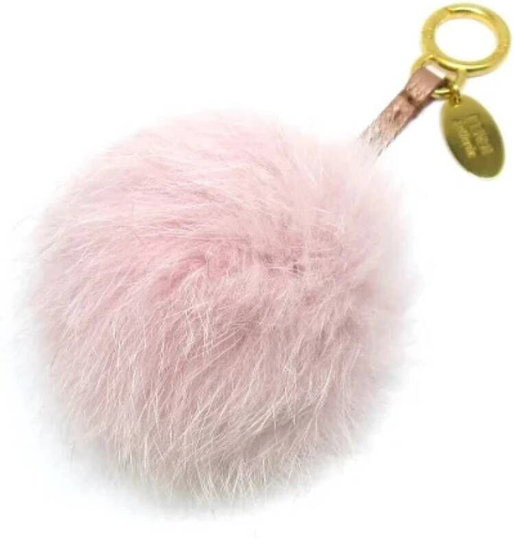 Fendi Vintage Preated Bur Keyhouders Roze Dames