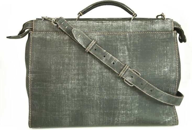 Fendi Vintage Preated Peekaboo Tote extra grote handtas Grijs Dames