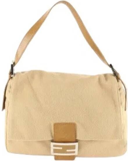 Fendi Vintage Preated Suede Fendi-Bags Beige Dames