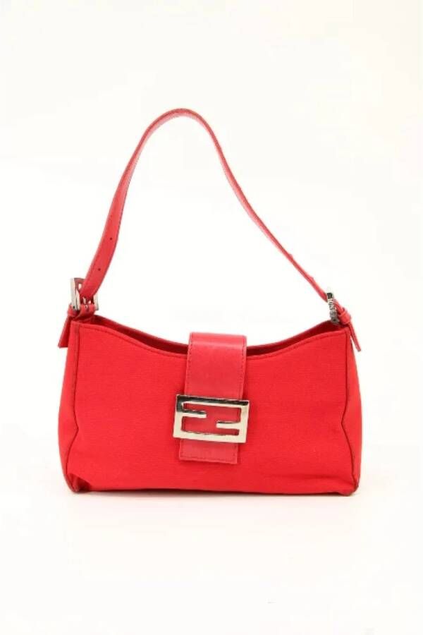 Fendi Vintage Preated Suede Fendi-Bags Rood Dames