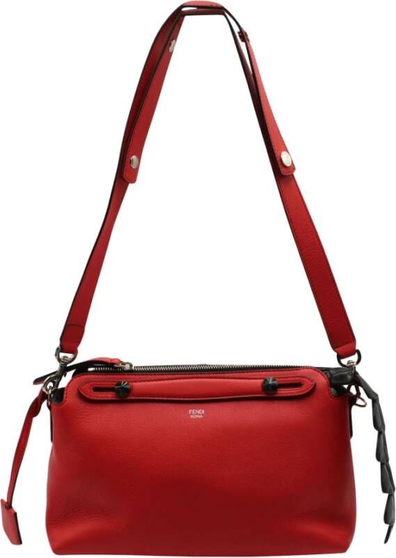 Fendi Vintage Red and Black By The Way Crossbody Bag Rood Dames