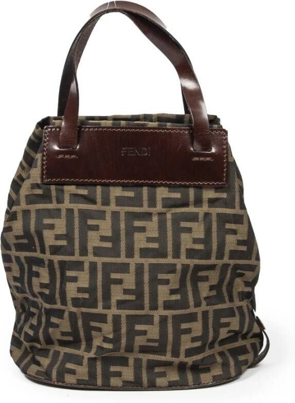 Fendi Vintage Small Bucket Tote Bruin Dames