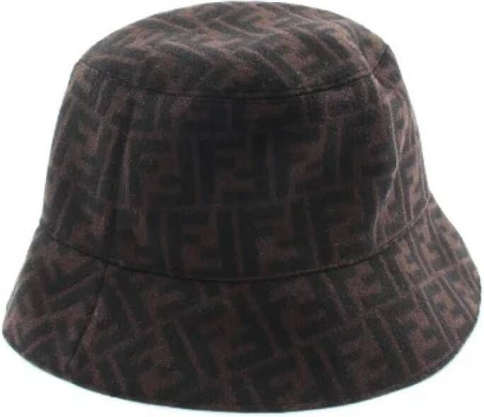 Fendi Vintage Tweedehands hoed Bruin Dames