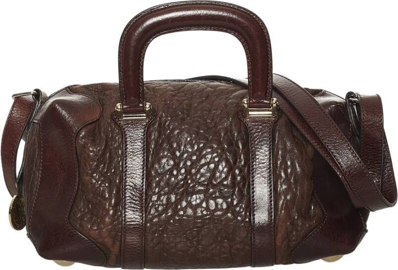 Fendi Vintage Tweedehands lederen tas Bruin Dames