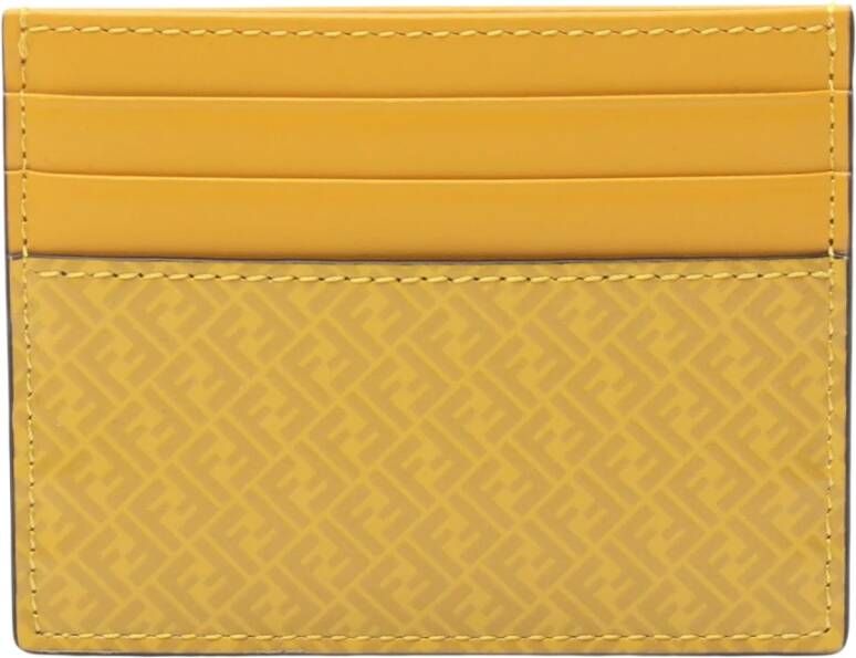 Fendi Vintage Tweedehands portefeuilles Geel Heren