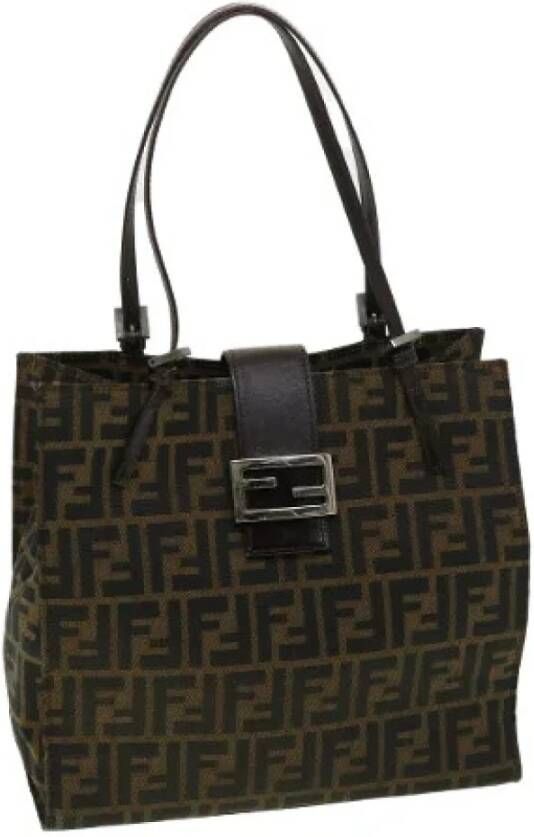 Fendi Vintage Voldoende canvas-bakken Bruin Dames