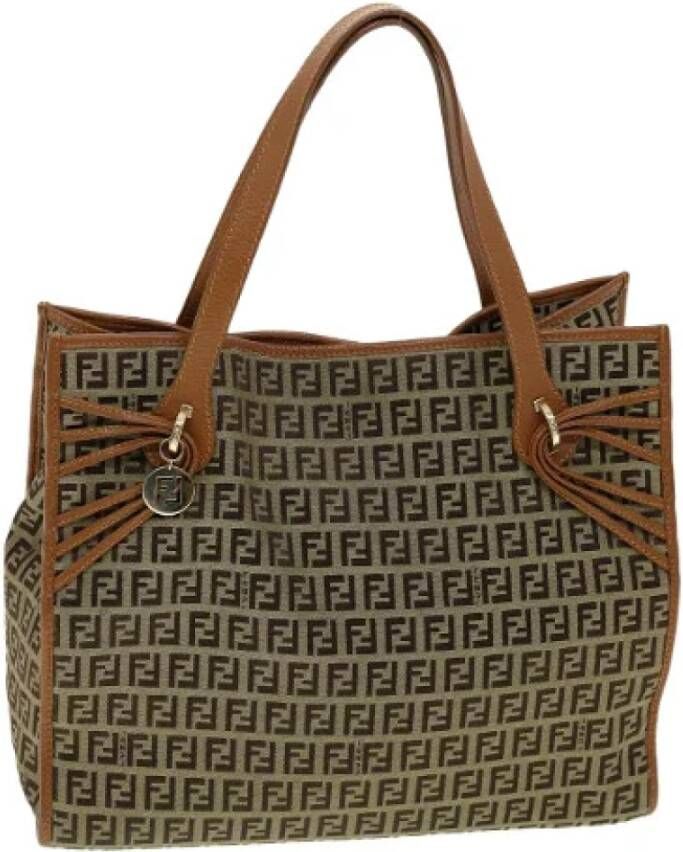 Fendi Vintage Voldoende canvas-bakken Bruin Dames