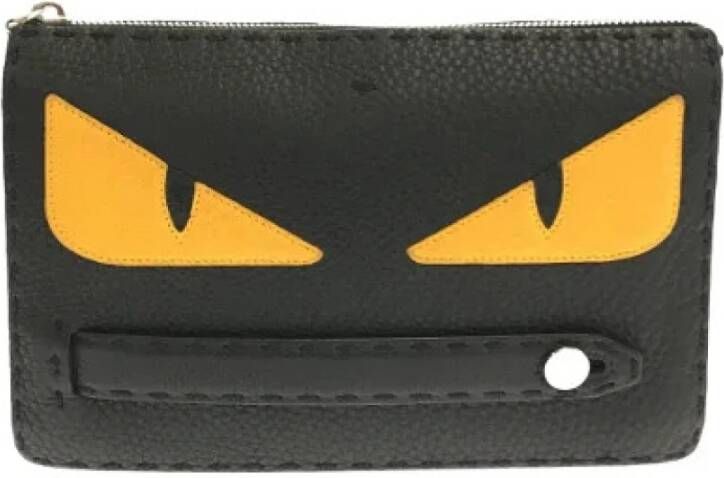 Fendi Vintage Voldoende lederen klauwen Zwart Dames