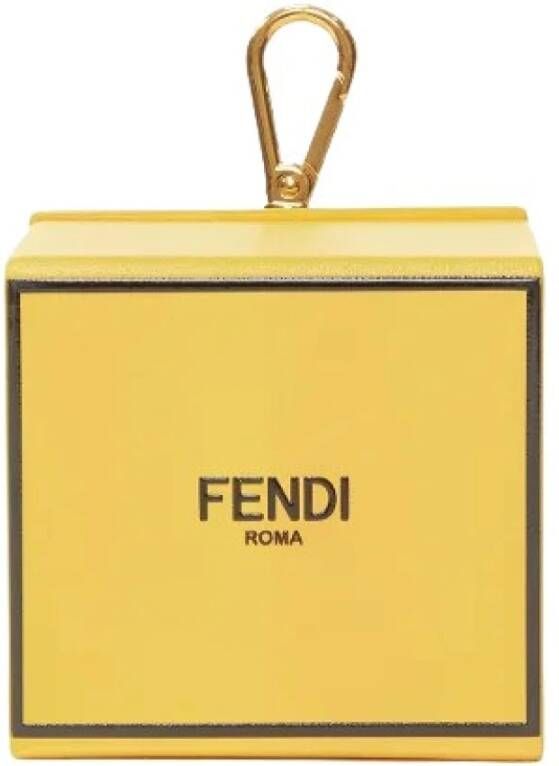 Fendi Vintage Voldoende lederen sleutelhouders Geel Dames