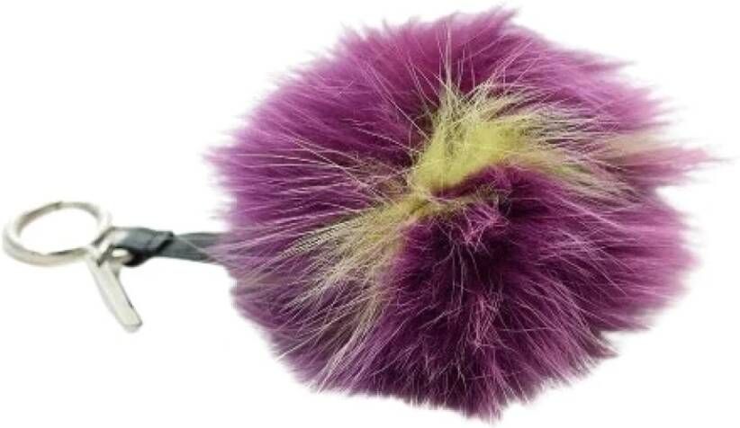 Fendi Vintage Voldoende lederen sleutelhouders Purple Dames