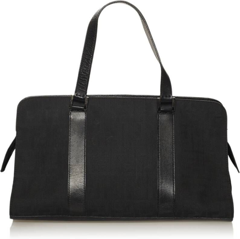 Fendi Vintage Voldoende pompoen canvas handtas Zwart Dames